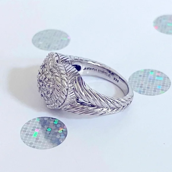 Judith Ripka Silver Heart Ring with Sparkling Accents - Picture 6 of 7